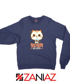 Boba Is Life Navy Blue Sweatshirt