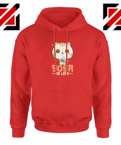 Boba Is Life Red Hoodie