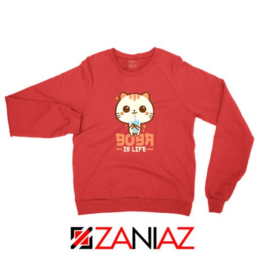 Boba Is Life Red Sweatshirt