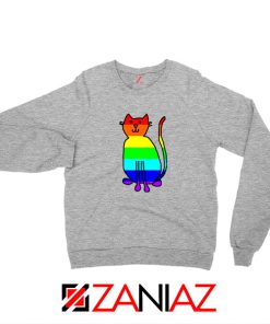 Cat Rainbow Sport Grey Sweatshirt