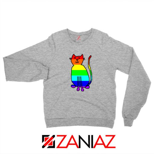 Cat Rainbow Sport Grey Sweatshirt