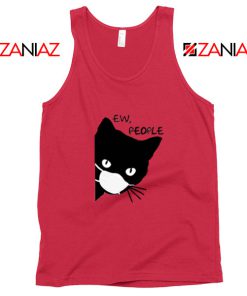 Ew People Cat Face Mask Red Tank Top