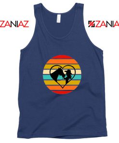 Girl With a Horse Navy Blue Tank Top