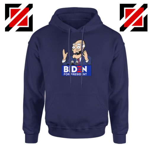 Joe Biden Cartoon Navy Blue Hoodie