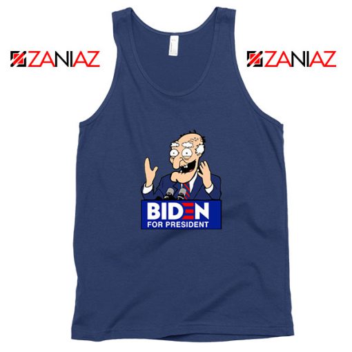 Joe Biden Cartoon Navy Blue Tank Top