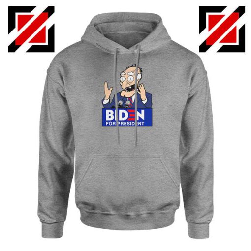 Joe Biden Cartoon Sport Grey Hoodie