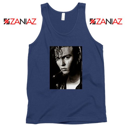 Johnny Depp Cry Baby Navy Blue Tank Top