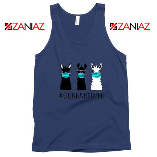 Llama Face Mask Navy Blue Tank Top