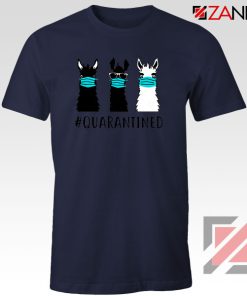 Llama Face Mask Navy Blue Tshirt