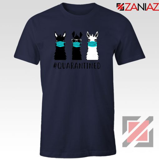 Llama Face Mask Navy Blue Tshirt