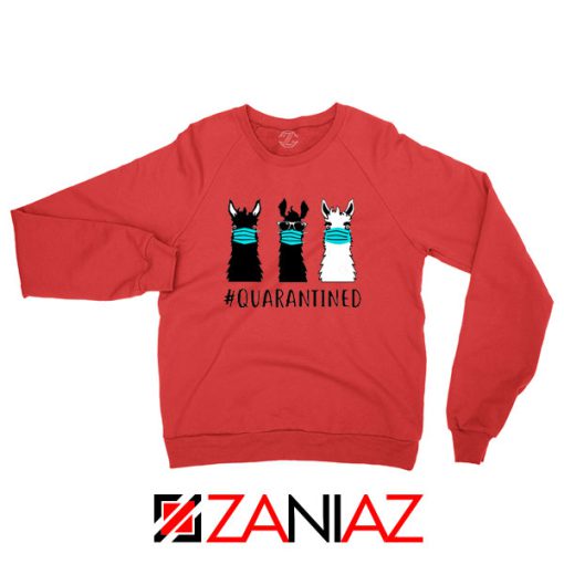 Llama Face Mask Red Sweatshirt