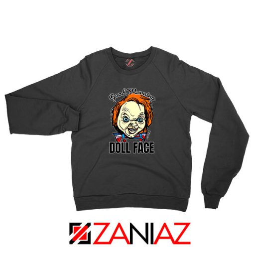 Morning Doll Face Black Sweatshirt