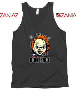 Morning Doll Face Black Tank Top