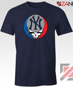 NY Yankees Grateful Dead Navy Blue Tshirt