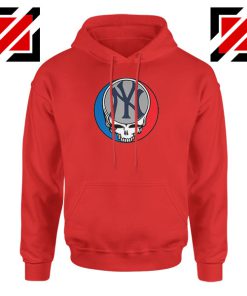 NY Yankees Grateful Dead Red Hoodie