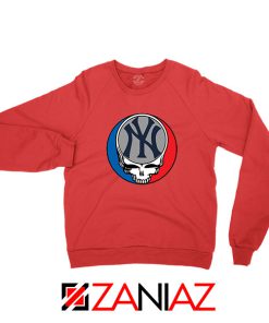 NY Yankees Grateful Dead Red Sweatshirt