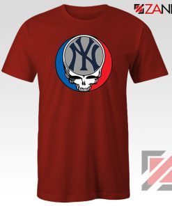 NY Yankees Grateful Dead Red Tshirt