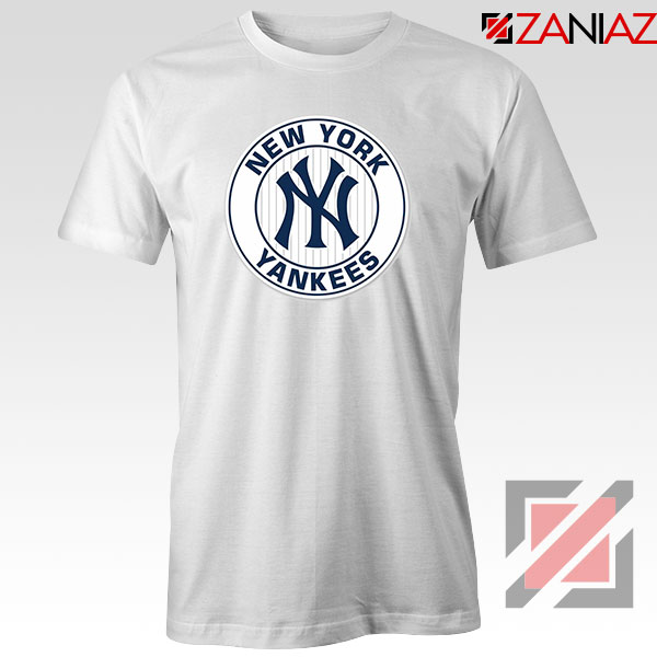 New York Yankees White Round Tshirt Baseball Tee Shirts - ZANIAZ.COM