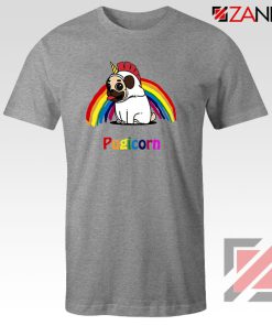 Pugcorn Sport Grey Tshirt