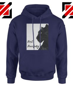 Rest Peacefully Black Panther Navy Blue Hoodie