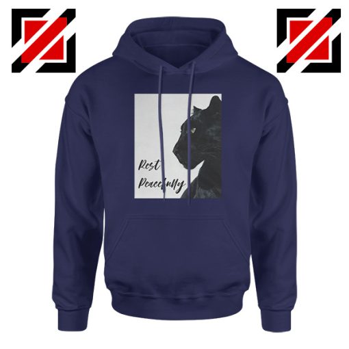 Rest Peacefully Black Panther Navy Blue Hoodie