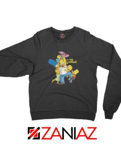 Simpson Family Loves Donuts Black Sweatshirt