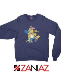 Simpson Family Loves Donuts Navy Blue Sweatshirt