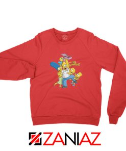 Simpson Family Loves Donuts Red Sweatshirt