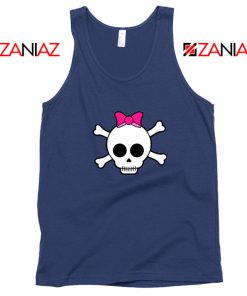 Skull Crossbones Navy Blue Tank Top