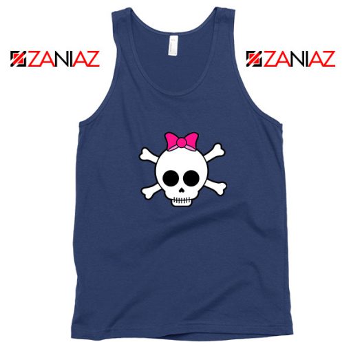 Skull Crossbones Navy Blue Tank Top