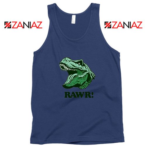 T Rex RAWR Navy Blue Tank Top