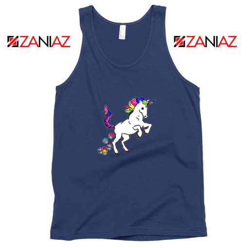 Unicorn Cupcakes Navy Blue Tank Top