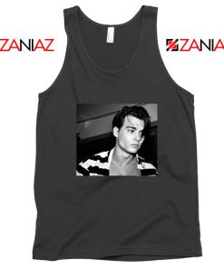 Young Johnny Depp Black Tank Top