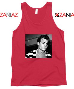 Young Johnny Depp Red Tank Top