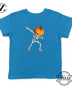 Dabbing Pumpkin Kids Blue Tshirt