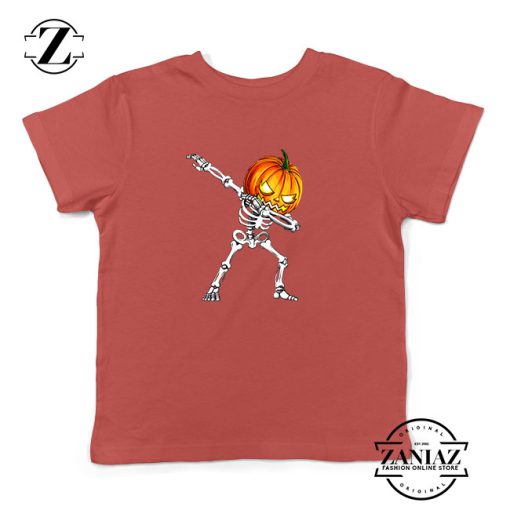 Dabbing Pumpkin Kids Red Tshirt