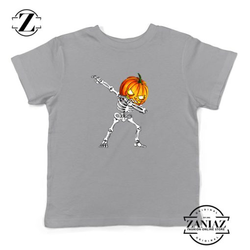 Dabbing Pumpkin Kids Sport Grey Tshirt