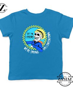 Get In Losers Skull Drive Kids Blue Tshirt