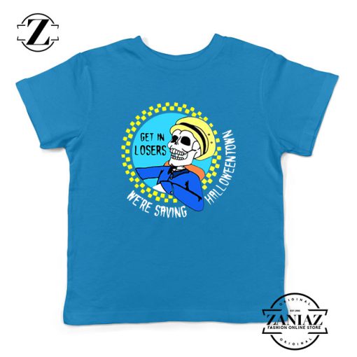 Get In Losers Skull Drive Kids Blue Tshirt