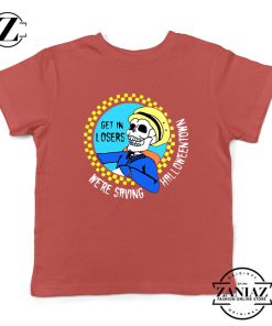 Get In Losers Skull Drive Kids Red Tshirt