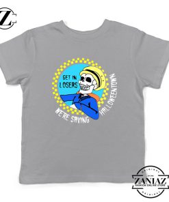 Get In Losers Skull Drive Kids Sport Grey Tshirt