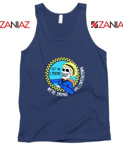 Get In Losers Skull Drive Navy Blue Tank Top