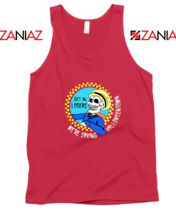 Get In Losers Skull Drive Red Tank Top