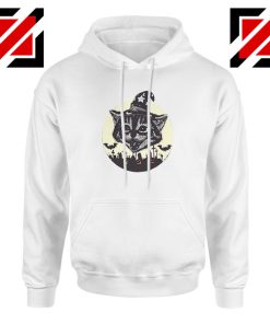 Halloween Black Cat White Hoodie