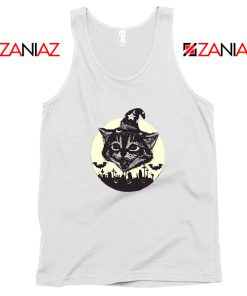 Halloween Black Cat White Tank Top