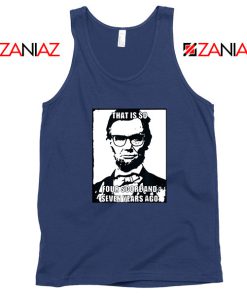 Hipster Abraham Lincoln Navy Blue Tank Top