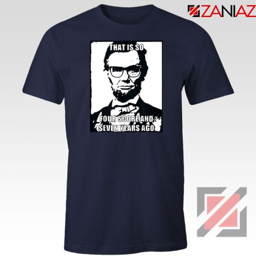 Hipster Abraham Lincoln Navy Blue Tshirt