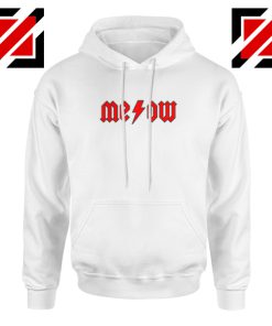 Meowtallica Merch White Hoodie