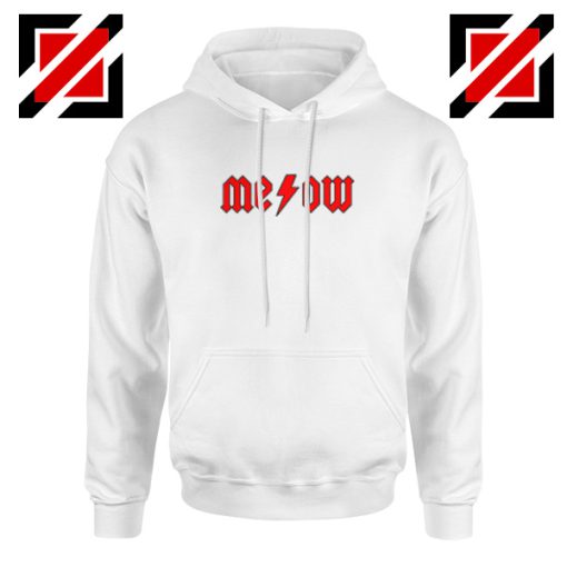 Meowtallica Merch White Hoodie