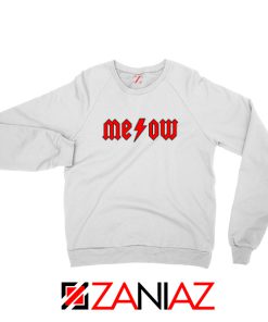 Meowtallica Merch White Sweatshirt